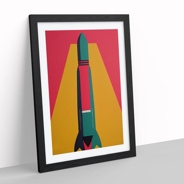 Artistic Spaceship Rocket No.5 - Wrapped Canvas Graphic Art Borough Wharf Format: Black Framed, Size: 64cm H x 46cm W on Productcaster.