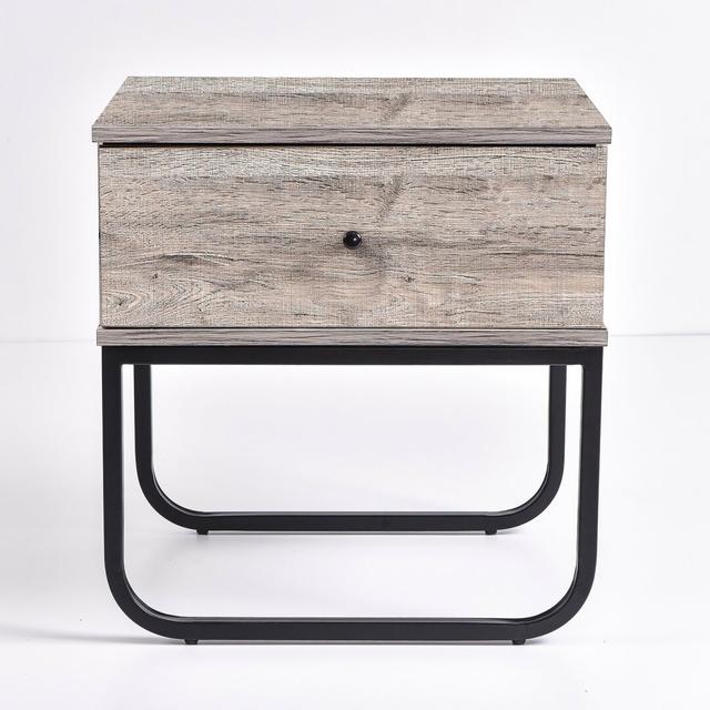 muir 1 Drawer Bedside Table Latitude Run Colour: Alaska Oak on Productcaster.