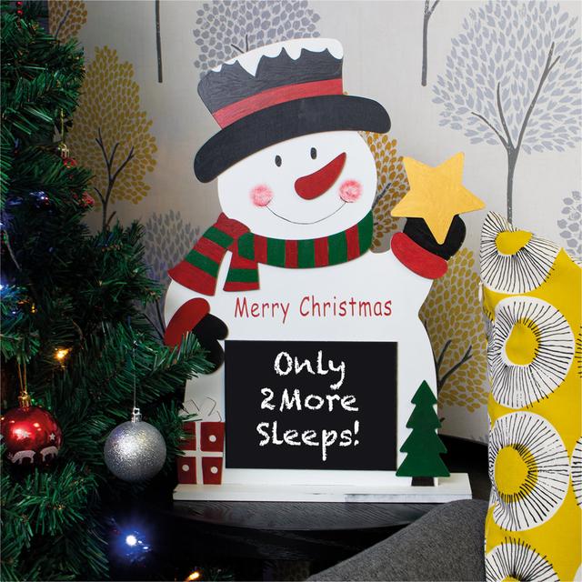 Burchamb Wooden Snowman Chalkboard The Seasonal Aisle on Productcaster.