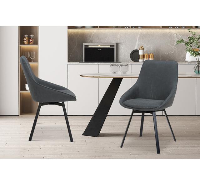 Foriff Upholstered Metal Side Chair (Set of 2) George Oliver Upholstery Colour: Dark Grey on Productcaster.