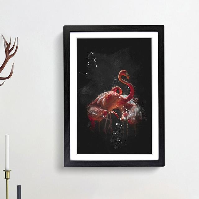 Pink Flamingos - Picture Frame Graphic Art Print East Urban Home Frame Option: Black Framed, Size: 63cm H x 45cm W x 2cm D on Productcaster.