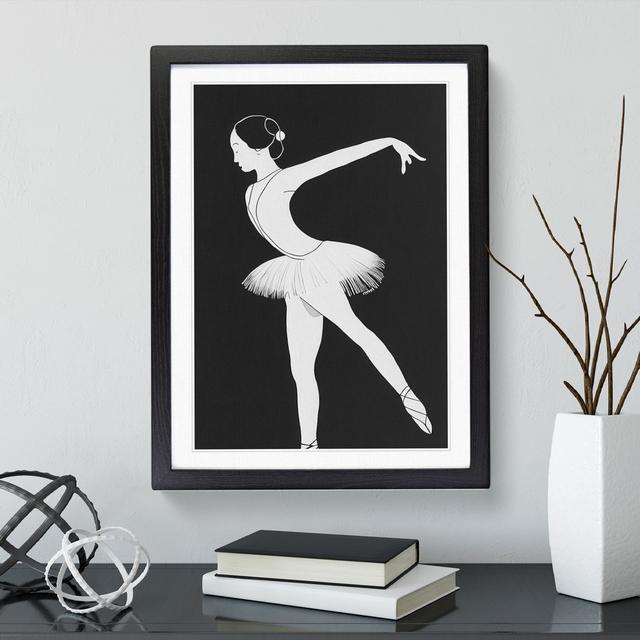 Monochrome Ballerina No.4 - Wrapped Canvas Graphic Art Rosdorf Park Format: Black Framed, Size: 34cm H x 25cm W x 2cm D on Productcaster.