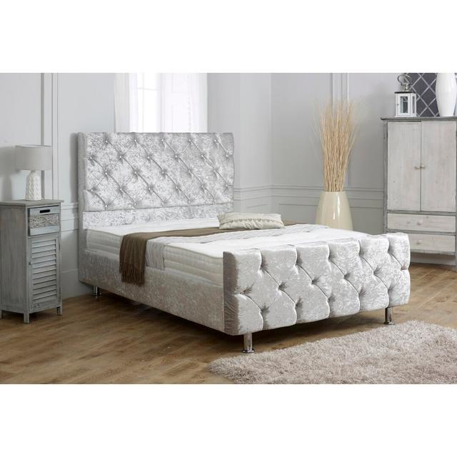 Betsy Upholstered Bed Frame Mercer41 Size: Double (4'6) on Productcaster.