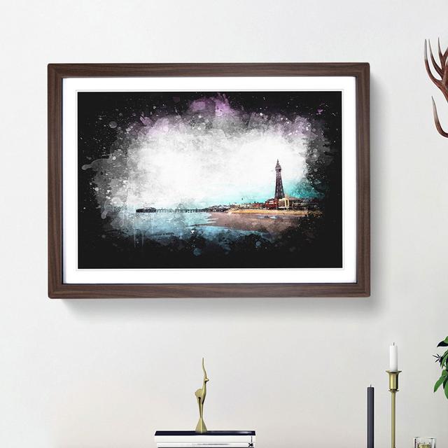 Blackpool Tower and Beach - Picture Frame Painting Print East Urban Home Frame Option: Walnut Framed, Size: 33cm H x 45cm W x 2cm D on Productcaster.