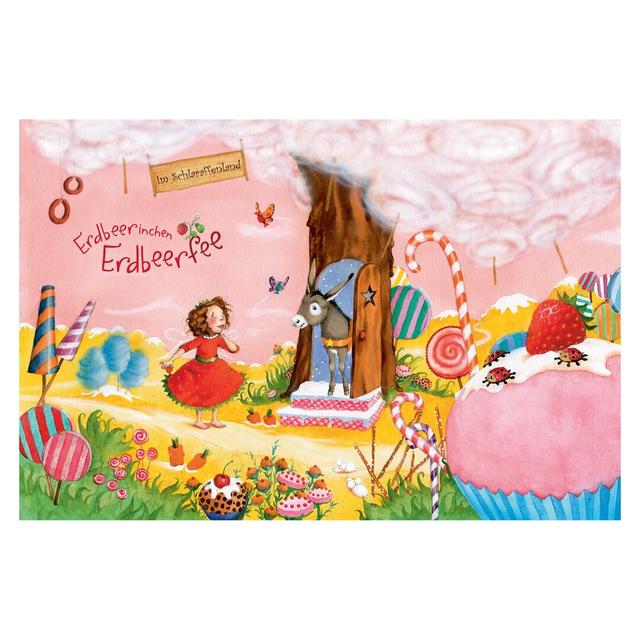 Evie the Strawberry Fairy in Cockaigne 1.9m x 2.88m Textured Matt Peel & Stick Wall Mural East Urban Home Size: 190cm L x 288cm W on Productcaster.