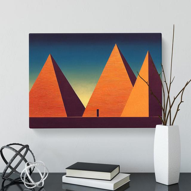 Attractive Pyramids - Wrapped Canvas Painting Natur Pur Size: 40cm H x 60cm W x 3cm D on Productcaster.