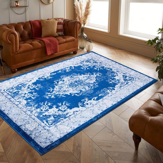 Adalaide Dhurrie Navy Rug Rosalind Wheeler Rug Size: Rectangle 120 x 170cm on Productcaster.