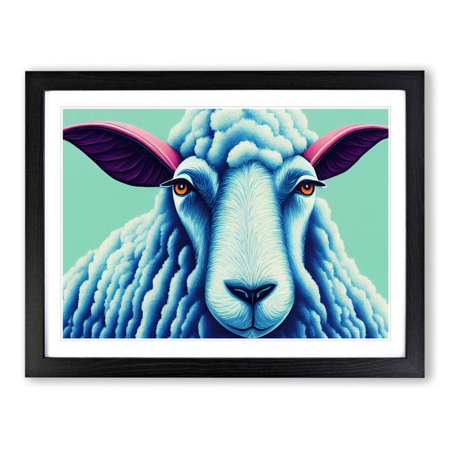 Ice Cool Sheep - Picture Frame Graphic Art Brambly Cottage Frame Colour: Black, Size: 34cm H x 46cm W x 2cm D on Productcaster.