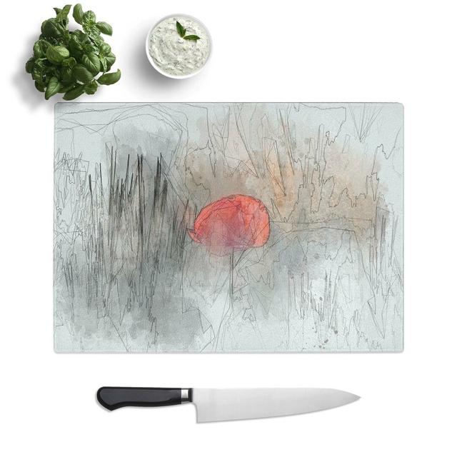 Tempered Glass Poppy Flower Chopping Board East Urban Home Size: 39 cm W x 28.5 cm L on Productcaster.