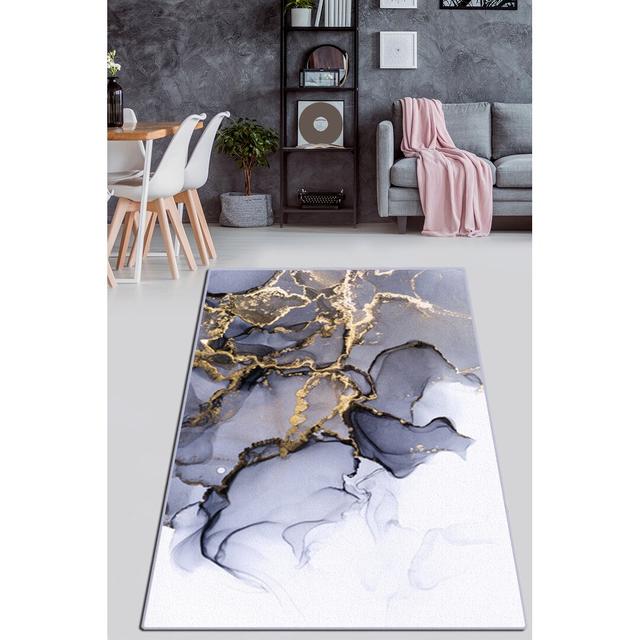 Anglo Ola De Oro Shaggy Black/White Rug Fairmont Park Rug Size: Rectangle 100 x 180cm on Productcaster.