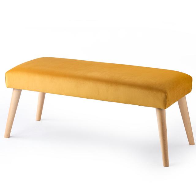 Sigourney Upholstered Bench Hykkon Size: 40cm H x 160cm W x 35cm D, Colour: Papaya on Productcaster.