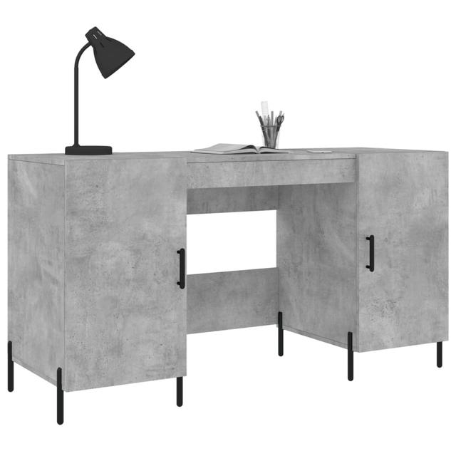 Bowerville Metal Base Writing Desk Latitude Run Colour: Concrete Grey on Productcaster.