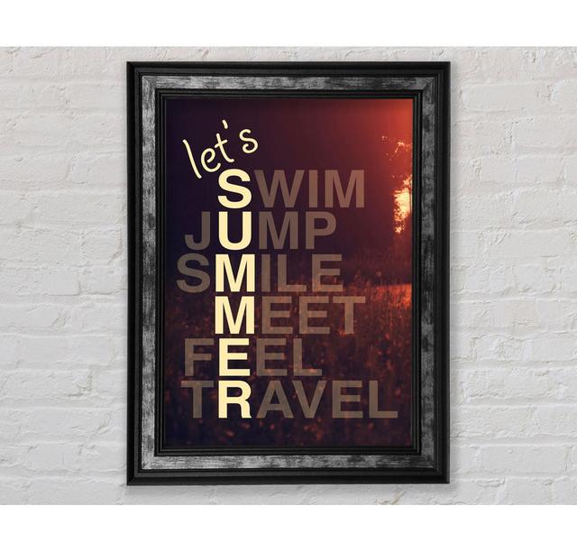 Let'S Summer 1 - Single Picture Frame Typography Bright Star Size: 84.1cm H x 59.1cm W x 8cm D on Productcaster.