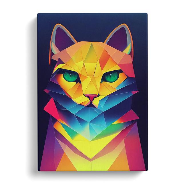 Cat Hypreprism - Wrapped Canvas Graphic Art Marlow Home Co. Size: 60cm H x 40cm W x 3cm D on Productcaster.