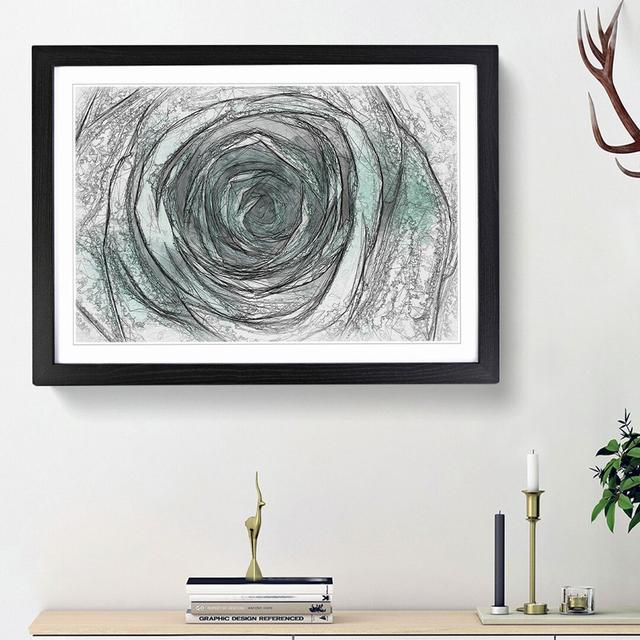 Mint Green Rose - Picture Frame Graphic Art Print East Urban Home Size: 27cm H x 36cm W x 2cm D, Frame Option: Black Framed on Productcaster.