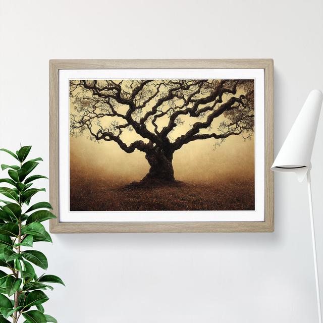 Oak Tree - Single Picture Frame Print Marlow Home Co. Size: 34cm H x 46cm W, Frame Colour: Oak on Productcaster.