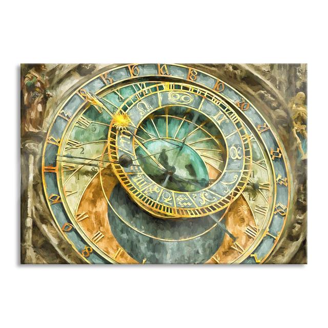 Prague Town Hall Clock - Unframed Photograph on Glass Longshore Tides Size: 70cm H x 100cm W x 0.4cm D on Productcaster.