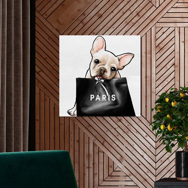 'Frenchie Glam Paris' Graphic Art Print on Canvas East Urban Home Size: 50.8 cm H x 50.8 cm W x 3.8 cm D on Productcaster.