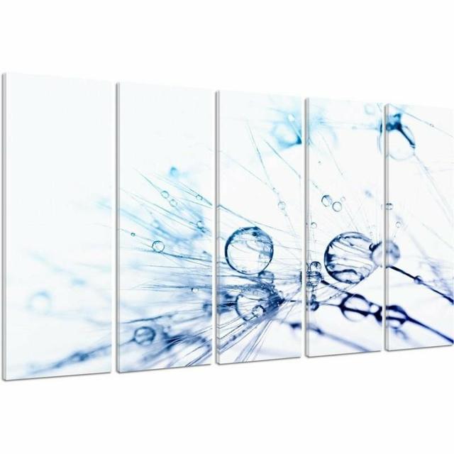 'Water Drops on Dmuchawcu 2' - 5 Piece Wrapped Canvas Graphic Art Print Set Brayden Studio Size: 70cm H x 100cm W on Productcaster.