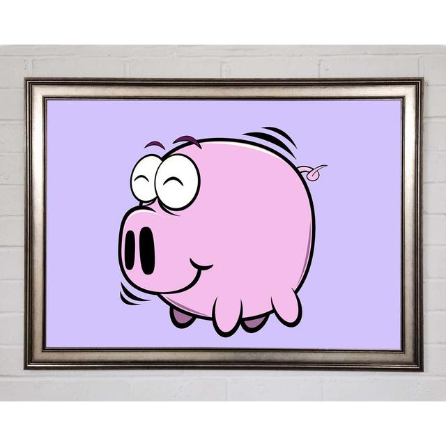 Happy Pig - Bilderrahmen Kunstdrucke Sommerallee Größe: 30 cm H x 42 cm B x 1,5 cm T, Format: Gunmetal Framed Paper, Farbe: Fliederfarben on Productcaster.