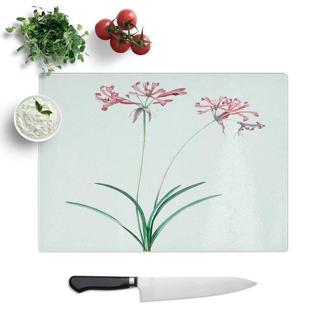 Tempered Glass Nerine Lily Flowers by Pierre-Joseph Redoute Chopping Board East Urban Home Size: 28.5 cm W x 20 cm L on Productcaster.