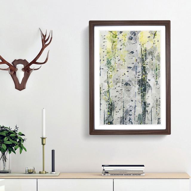 A Yellow Birch Tree Forest in Abstract - Picture Frame Graphic Art Print on MDF East Urban Home Frame Option: Walnut Framed, Size: 36cm H x 27cm W x 2 on Productcaster.