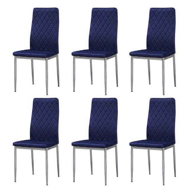 Knisely Velvet Upholstered Side Chair (Set of 6) Canora Grey Upholstery Colour: Royal Blue on Productcaster.