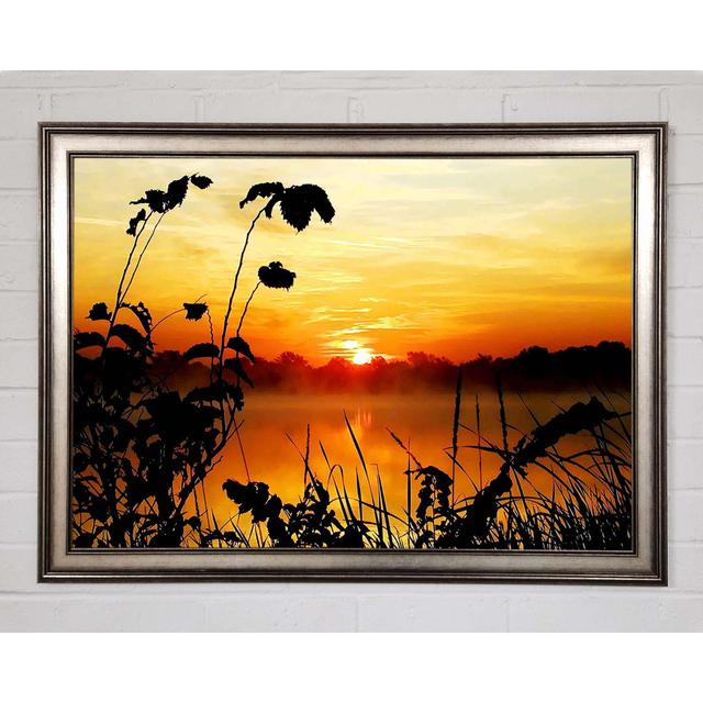 Sunset Lake - Single Picture Frame Art Prints Brayden Studio Format: Gunmetal Framed Paper, Size: 29.7cm H x 42cm W x 1.5cm D on Productcaster.