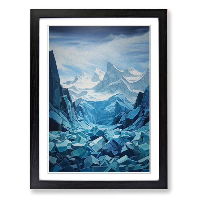 Glacier Hard Edge Painting Alpen Home Size: 34cm H x 25cm W x 2cm D, Format: Black on Productcaster.