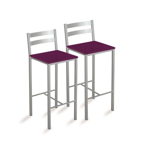 Frediana 60Cm Bar Stool (Set of 2) Ebern Designs Upholstery Colour: Berengena on Productcaster.