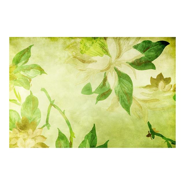 Green Blossoms 2.25m x 3.36m Textured Matt Peel & Stick Wall Mural East Urban Home on Productcaster.