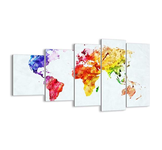 All the Colours of the World - 5 Piece Unframed Graphic Art Print Set on Glass Ebern Designs Size: 60cm H x 100cm W x 1.8cm D on Productcaster.