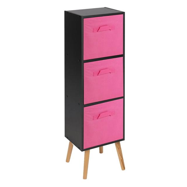 Corto Bookcase 17 Stories Colour: Black/Dark Pink/White on Productcaster.