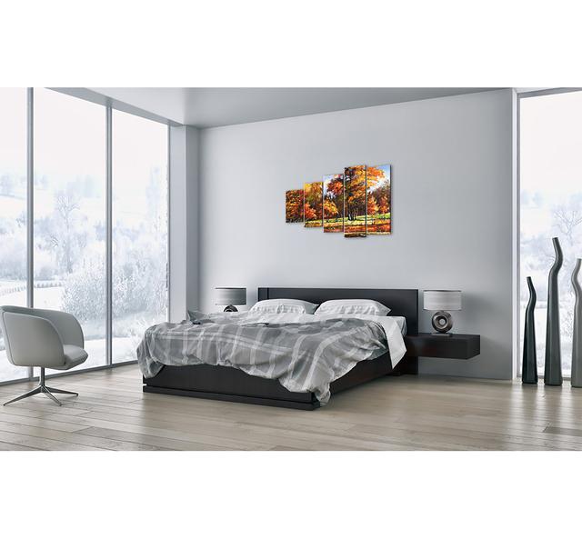 Landscape in Gold and Bronze - 5 Piece Unframed Painting Print Set on Canvas Brayden Studio Size: 60cm H x 100cm W x 1.8cm D on Productcaster.