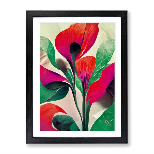 Amazing Abstract Flowers No.2 - Picture Frame Painting Marlow Home Co. Frame Colour: Black Framed, Size: 34cm H x 25cm W x 2cm D on Productcaster.