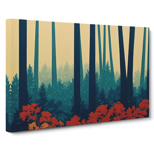 Spring Forest Art Deco Vol.1 - Wrapped Canvas Graphic Art Alpen Home Size: 40cm H x 60cm W x 3cm D on Productcaster.