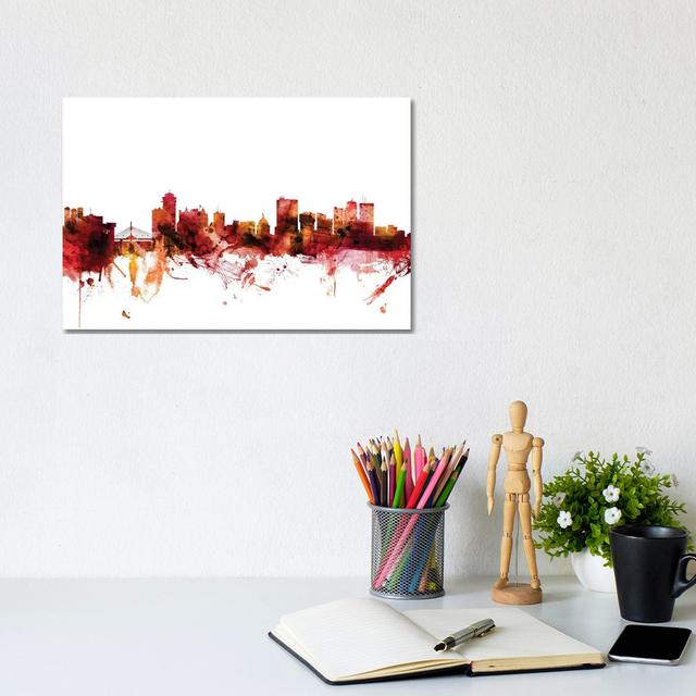 Winnipeg, Canada Skyline by Michael Tompsett - Wrapped Canvas Gallery-Wrapped Canvas Giclée Latitude Run Size: 20.32cm H x 30.48cm W x 1.91cm D on Productcaster.