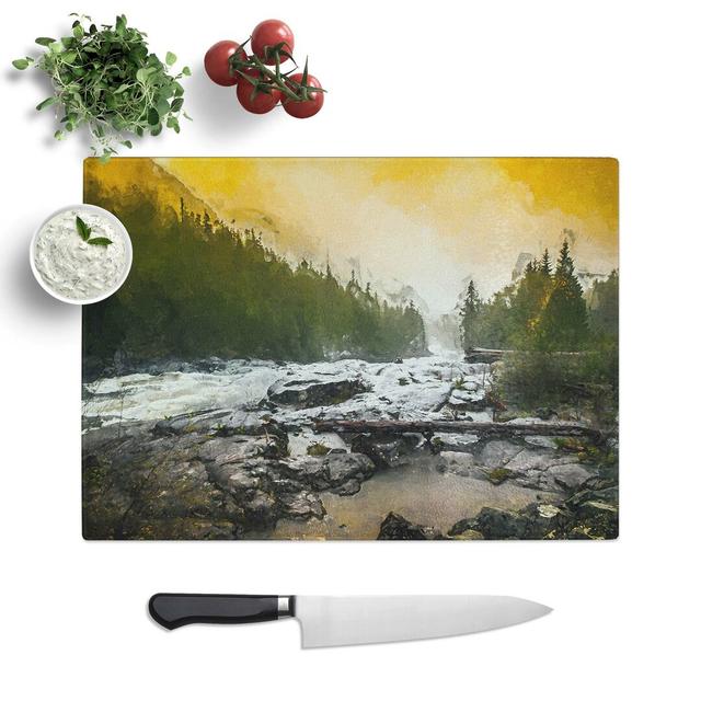 Glass Mountain Stream View in Abstract Chopping Board East Urban Home Size: 39 cm W x 28.5 cm L on Productcaster.