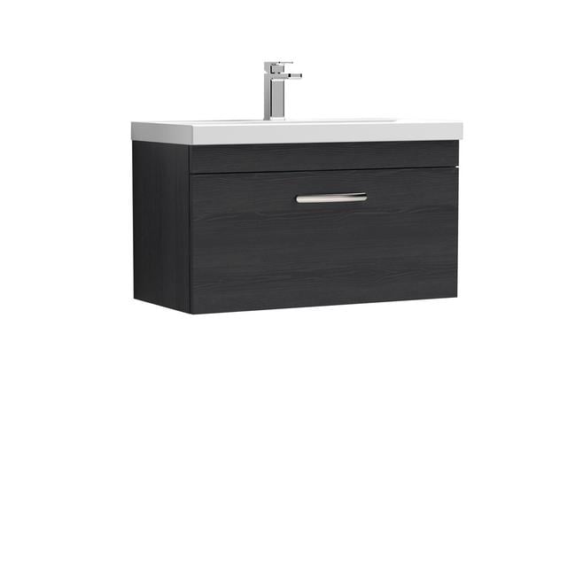 Athena 810mm Wall Mount Vanity Unit Premier Vanity Unit Colour: Charcoal Black on Productcaster.