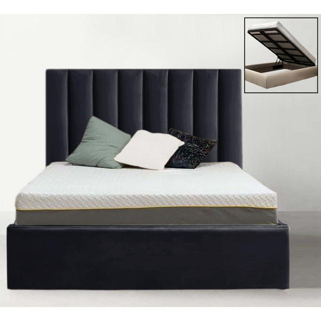 Mahida Upholstered Storage Bed Ebern Designs Colour: Steel, Size: Single (3') on Productcaster.