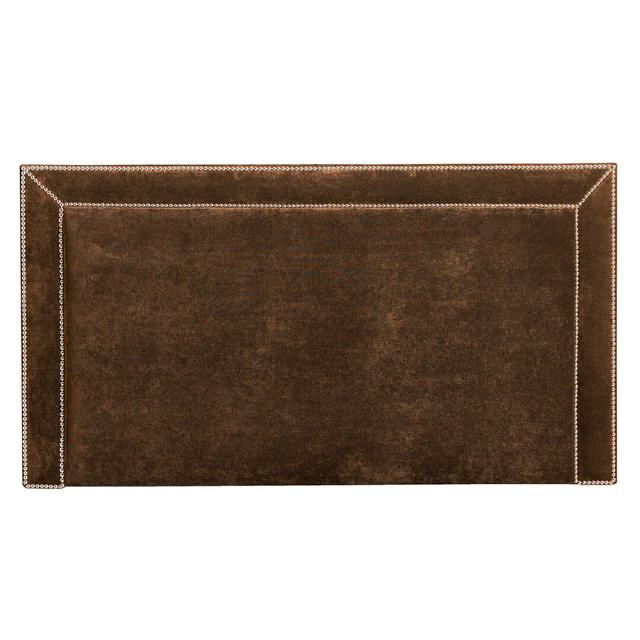 Daveney Upholstered Headboard 17 Stories Upholstery: Brown, Size: Kingsize (5') on Productcaster.