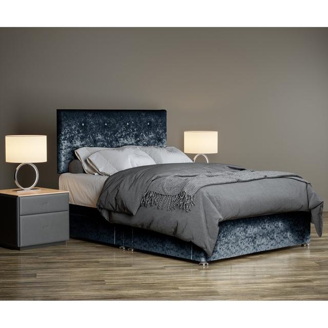 Taliesin Divan Bed Base 17 Stories Size: Kingsize (5'), Colour: Denim on Productcaster.