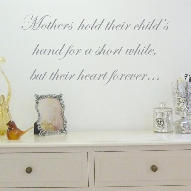 Mother Holds Their Child's Hand Wall Sticker East Urban Home Colour: Dark Grey on Productcaster.