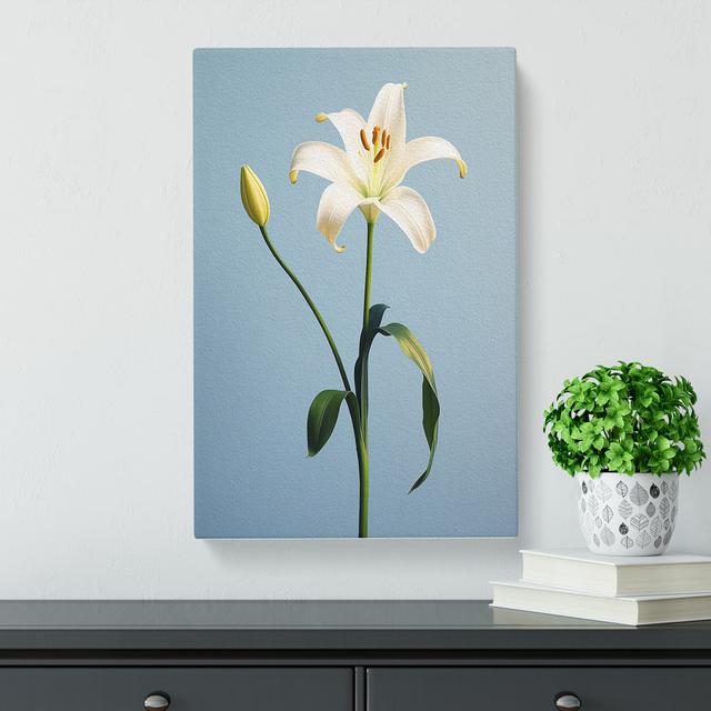 Lily Flower Minimalism - Art Prints Marlow Home Co. Size: 50cm H x 35cm W x 3cm D on Productcaster.