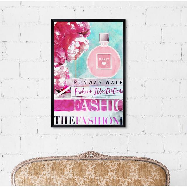 Perfume and My Fashion Library - Typography Print East Urban Home Size: 96.52cm H x 66.04cm W x 1.27cm D, Format: Picture Frame on Productcaster.