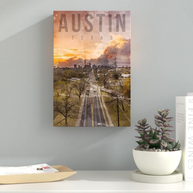 Austin Landscape - Graphic Art Print East Urban Home Size: 76.2cm H x 50.8cm W x 3.81cm D, Format: Wrapped Canvas on Productcaster.