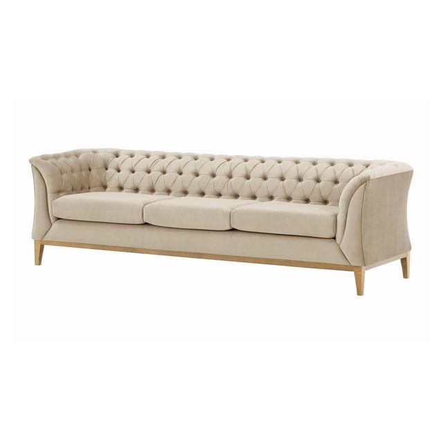 Bluxome 3 Seater Velvet Sofa & Chaise Lark Manor Upholstery Colour: Beige on Productcaster.