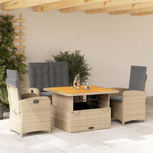 1-Sitzer Essgruppe DEvidaxl Farbe (Kissen): Hellgrau, Farbe (Rahmen): Beige on Productcaster.