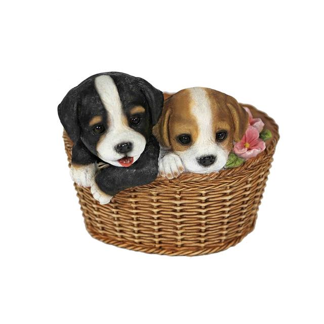 Austwell 2 Dogs in Basket Statue Brambly Cottage on Productcaster.