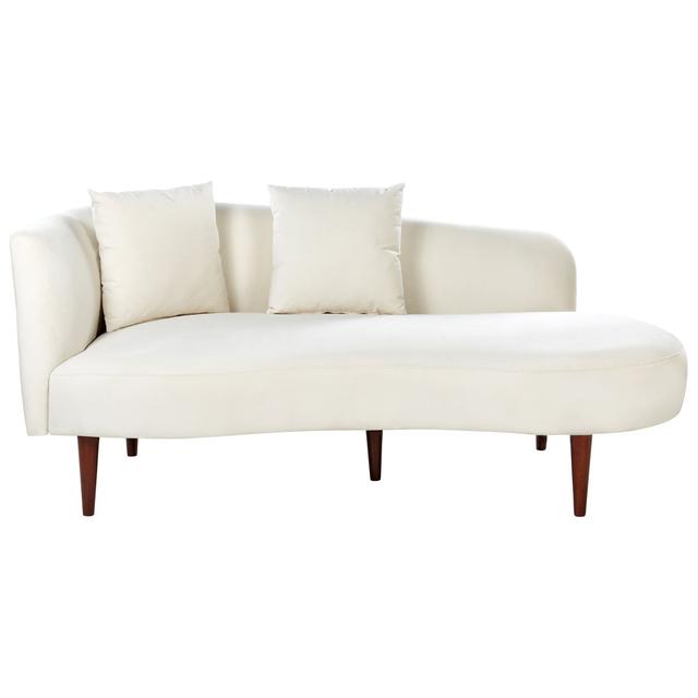 Nestori Upholstered Chaise Lounge Fairmont Park Upholstery Colour: Cream Velvet on Productcaster.